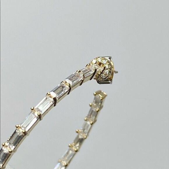 THEIA Hestia 14K Goldplated Inside-Out Hoops earrings - Picture 7 of 9